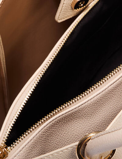 Sac cabas détail pampille sable femme