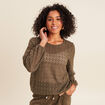 Blouse manches longues vert kaki femme