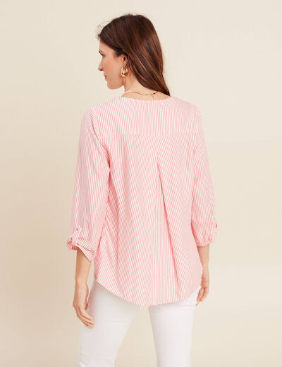 blouse fluide manches 3/4 rouge femme