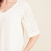 Blouse manches 3/4 ecru femme
