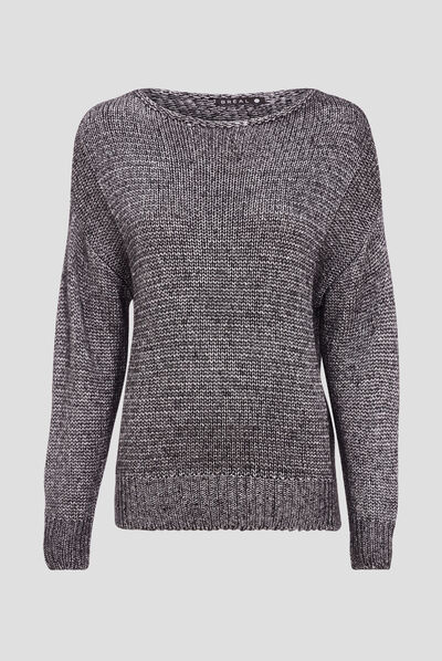 Pull manches longues gris clair femme