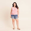 D&eacute;bardeur d&eacute;tails de volants orange corail femme