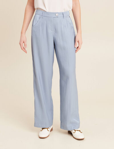 Pantalon flou irisé bleu clair femme
