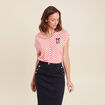 T-shirt manches courtes brodé rouge femme