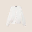 Gilet col v manches longues ecru femme