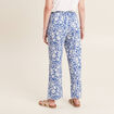 Pantalon ample taille haute bleu femme