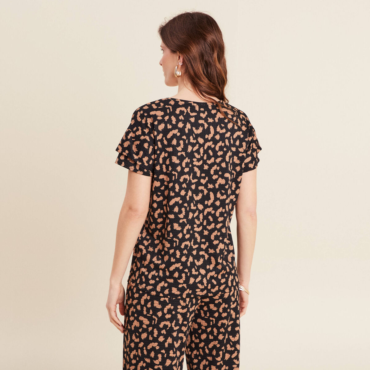 T-shirt manches courtes noir femme