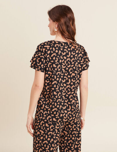 T-shirt manches courtes noir femme