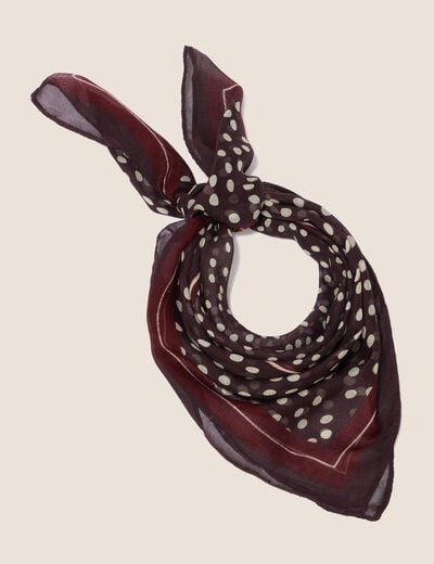 Foulard en tissu fluide marron fonc&eacute; femme