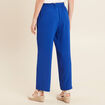 Pantalon flou droit 7/8ème bleu electrique femme
