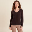 Pull manches longues marron foncé femme