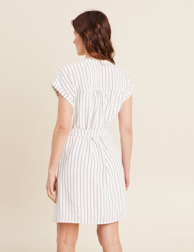Robe droite courte doublée gris foncé femme