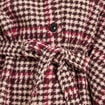Poncho ceintur&eacute; boutonn&eacute; bordeaux femme