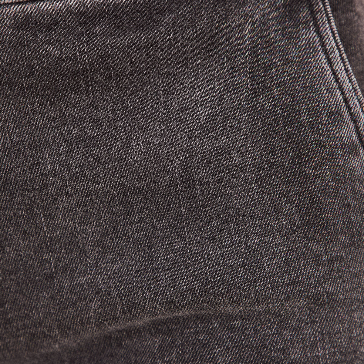 Jean droit taille haute long denim gris femme