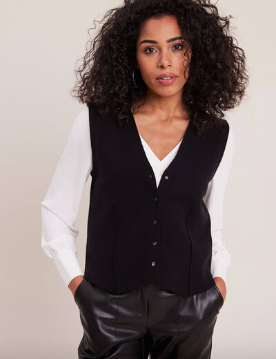 Gilet veston sans manches noir femme