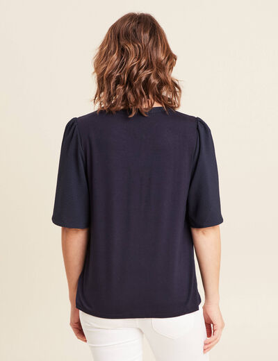 T-shirt manches courtes bleu foncé femme