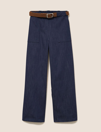 Lot de 2 jeans cargo taille haute denim brut femme