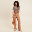 T-shirt manches courtes beige femme