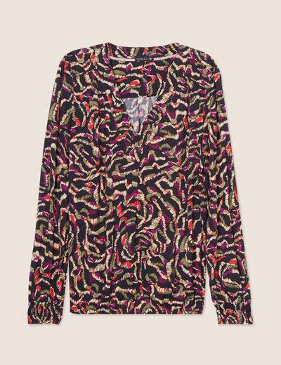 Blouse manches longues vert kaki femme
