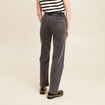 Jean droit taille haute long denim gris femme