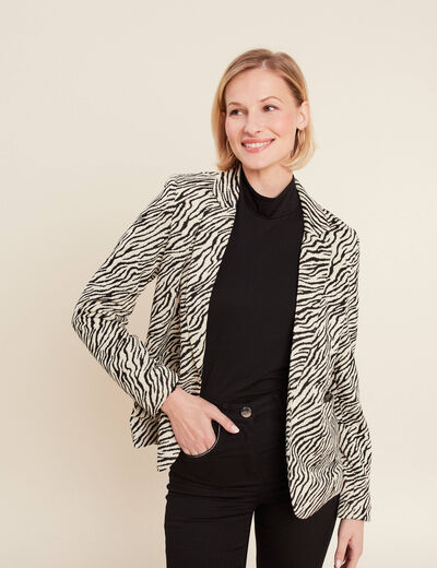 Veste esprit tailleur beige femme