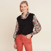 T-shirt manches longues 2-en-1 orange femme