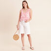 D&eacute;bardeur d&eacute;tails de volants orange corail femme