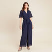 Combinaison pantalon fluide bleu marine femme