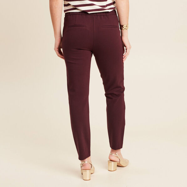 Pantalon chino ajusté 7/8ème bordeaux femme