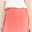Jupe midi patineuse pliss&eacute;e rose vif femme