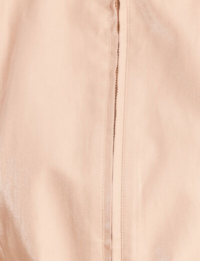 Parka droite ceintur&eacute;e beige femme