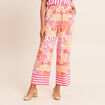 Pantalon fluide et large taille haute rose corail femme