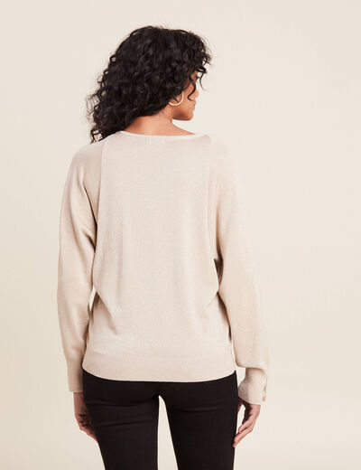 Pull manches longues couleur or femme