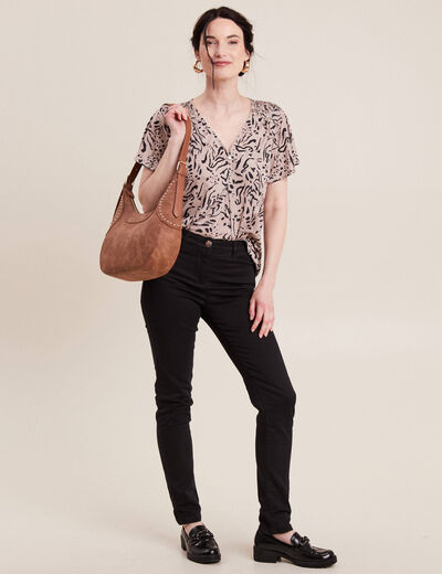 T-shirt manches courtes beige femme