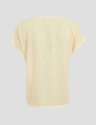 T-shirt manches courtes jaune clair femme