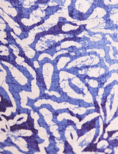 Short droit ceintur&eacute; bleu femme