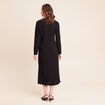Robe col v manches longues noir femme