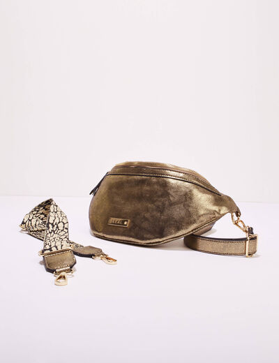 Sac banane 2 bandoulières couleur cuivre femme