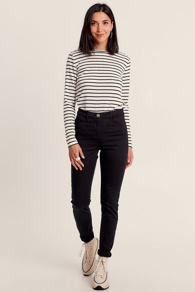 T-shirt manches longues ecru femme