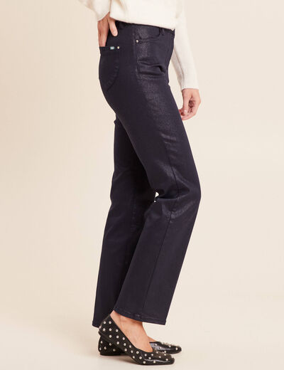 Pantalon magique L'Unique effet brillant bleu marine femme