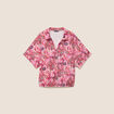 Chemisette manches courtes rose corail femme