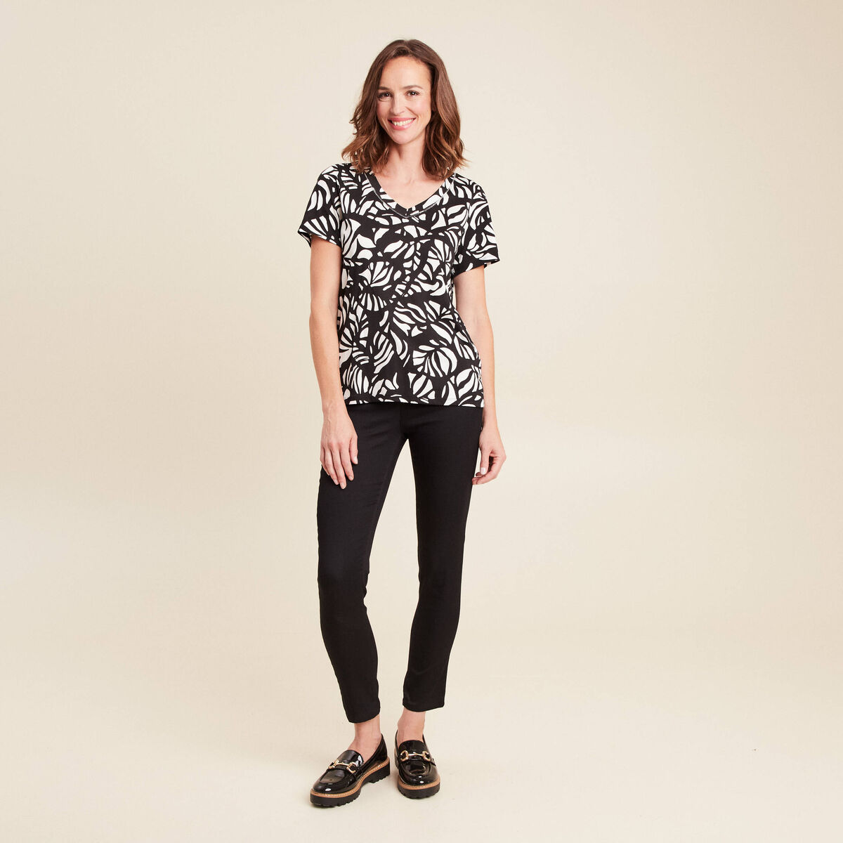 T-shirt manches courtes noir femme