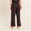 Pantalon large 7/8&egrave;me marron femme