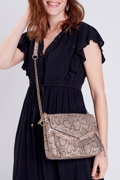 Sac avec anse chaîne sable femme