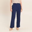 Pantalon large 7/8&egrave;me taille haute bleu roi femme