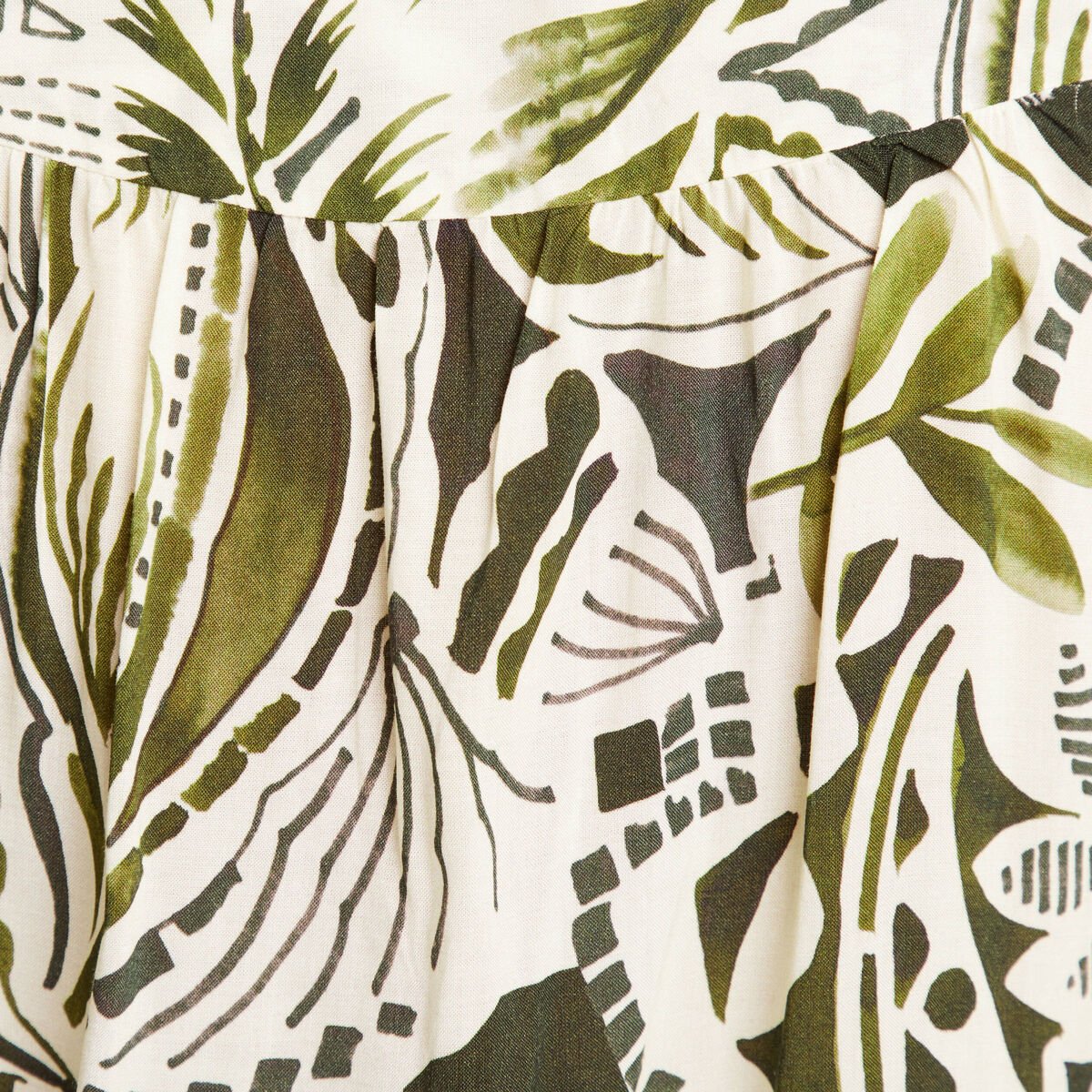 Blouse ample manches courtes fluide vert femme