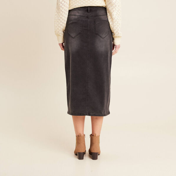 Jupe crayon en jean denim gris femme