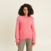 Pull col rond rose framboise femme