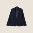 Veste tailleur cintr&eacute;e bleu fonc&eacute; femme