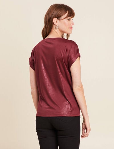 T-shirt manches courtes bordeaux femme